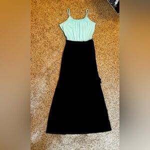 Charming Charlie mint green/black tank maxi  jersey dress- Size Medium
